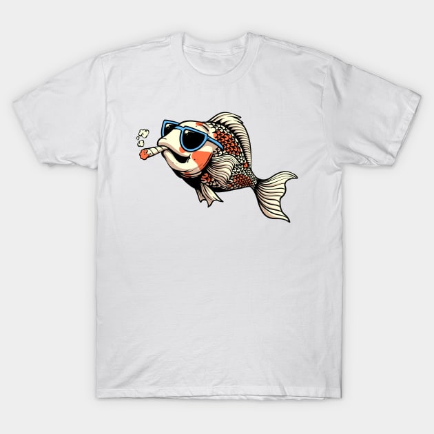 Smoking fish T-Shirt by phsycartwork